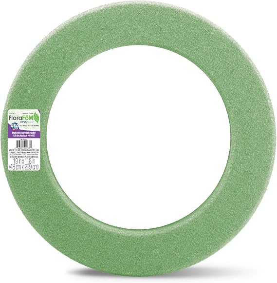 FloraCraft FloraFoM Wreath 1.9 Inch x 11.8 Inch Green