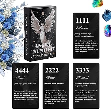 Angel Numbers Oracle Deck - Beginner Friendly, 400 GSM Coated Paper, Life & Family Oracle Cards