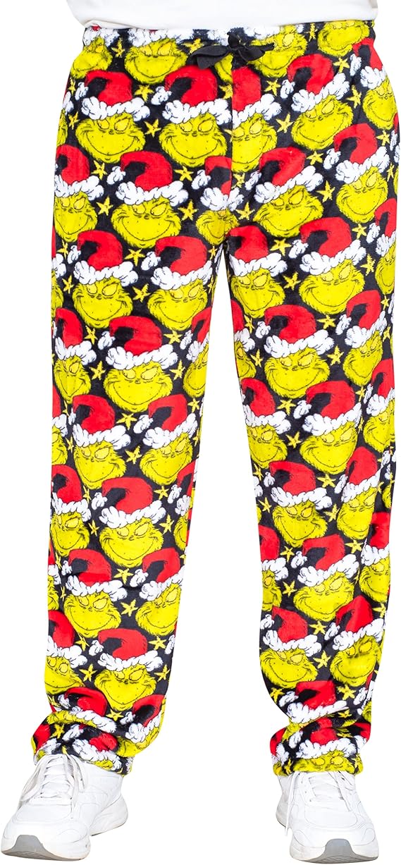 MJC Grinch All Over Santa Hat Christmas Pajamas Lounge Pants
