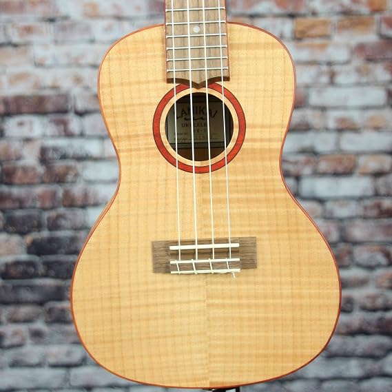 Lanikai FM-C 4 String Ukulele, Concert Flame Maple Ukulele, with Fishman Kula Preamp, Natural