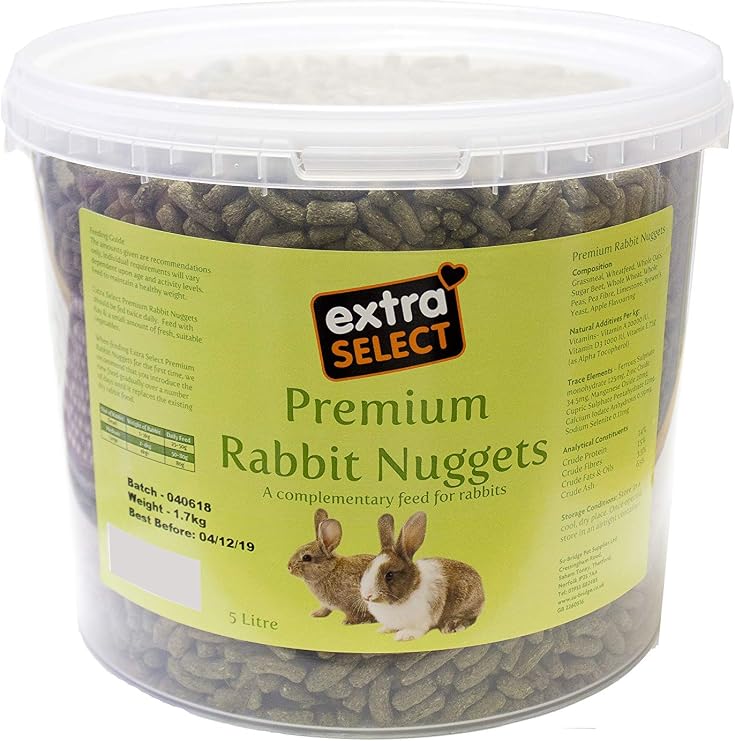 Extra Select Premium Extruded Nuggets Rabbit Feed Tub, 5 Litre