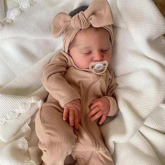 ADFO 20 Inches Realistic Reborn Baby Dolls Girl for Kids Ages 3+ | Soft Vinyl Real Life Reborn Baby Dolls, Lifelike Details, Includes Feeding Accessories