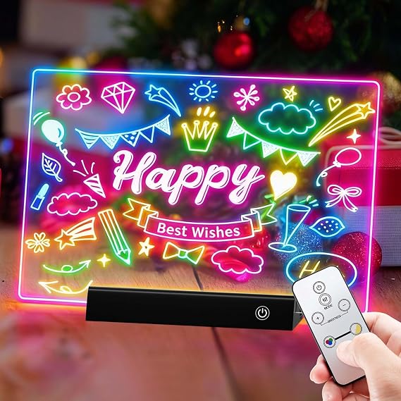 Rechargeable Magic LED Drawing Board with Remote Control, Black