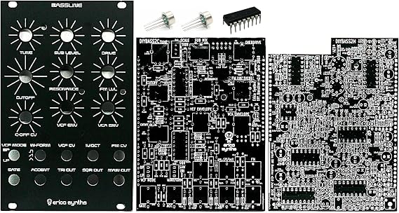 Erica Synths Bassline PCBs, Panel and ICs - Analog Acid Synth Voice Module PCB Set
