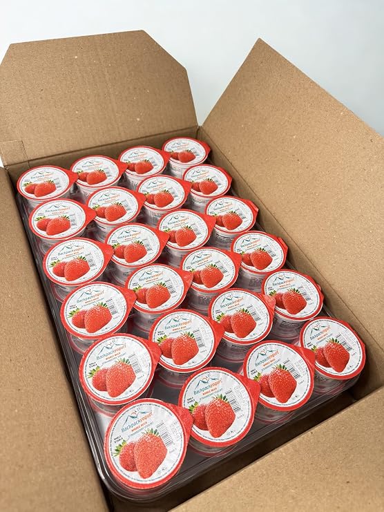 Backpack Yogurt, Strawberry 4 oz. (48 count) - Real Fruit Yogurt - No Fridge Needed - Kosher Certified - Gluten Free Snack For All Ages.