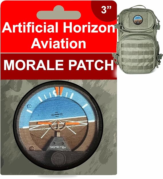 Artificial Horizon Aviation Morale Patch, 3" Hook & Loop