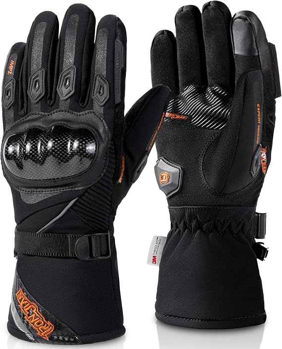 BORLENI Winter Motorcycle Gloves for Men Touchscreen CE Level 1 KP