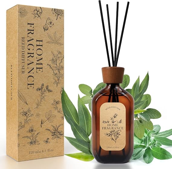 SCENTORINI Reed Diffuser 120ml Eucalyptus Sage Home Fragrance 6 Sticks