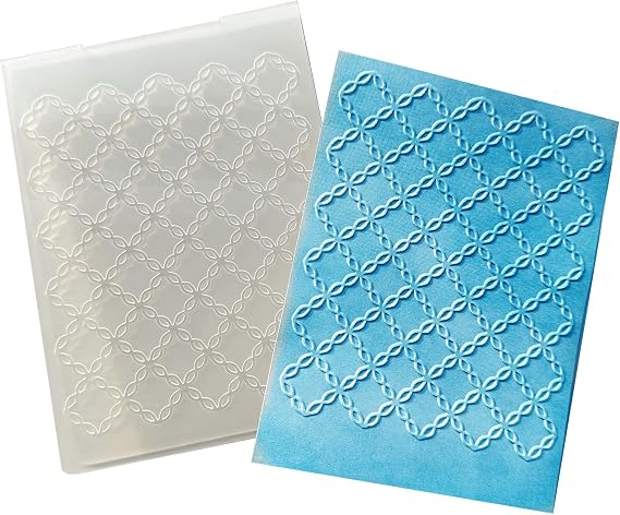 Grid Plaid Plastic Embossing Folders for Card Making Chain Diamond Sqaure Scrapbooking Plastic Template Photo Album Card Paper Handmade DIY Craft Decoration Template Molds