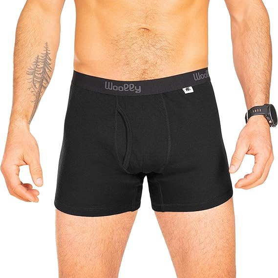 Woolly Men's 100% Merino Wool Active Boxers for Everyday, RWS Certified