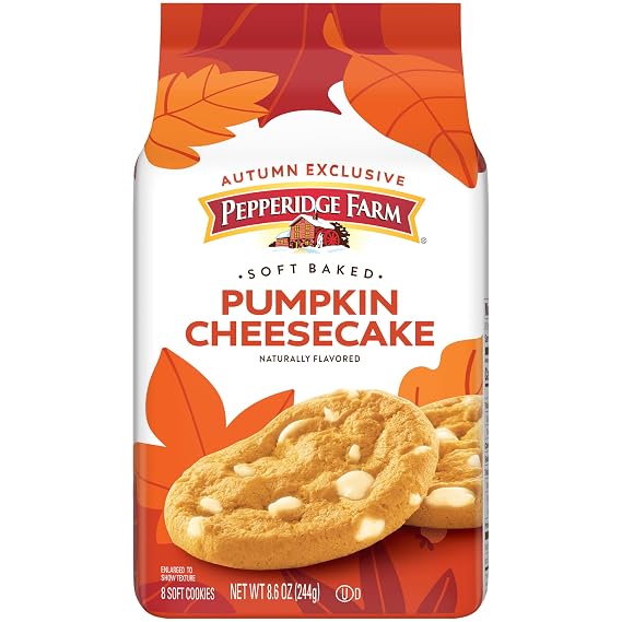 Pepperidge Farm Soft Baked Pumpkin Cheesecake Flavored Cookies, 8.6 Oz Bag