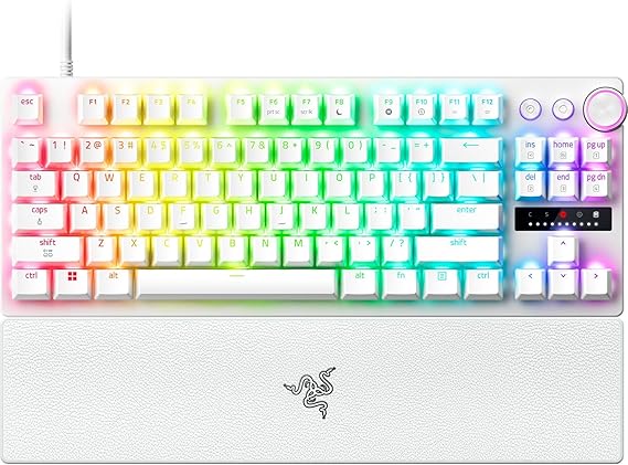 Razer Huntsman V3 Pro Tenkeyless 8KHz - PC mekanik oyun klavyesi - 8KHz HyperPolling - Analog Optik Anahtarlar - 0,1-4,0mm - Snap Tap - Rapid Trigger - QWERTY ABD Düzeni | Beyaz