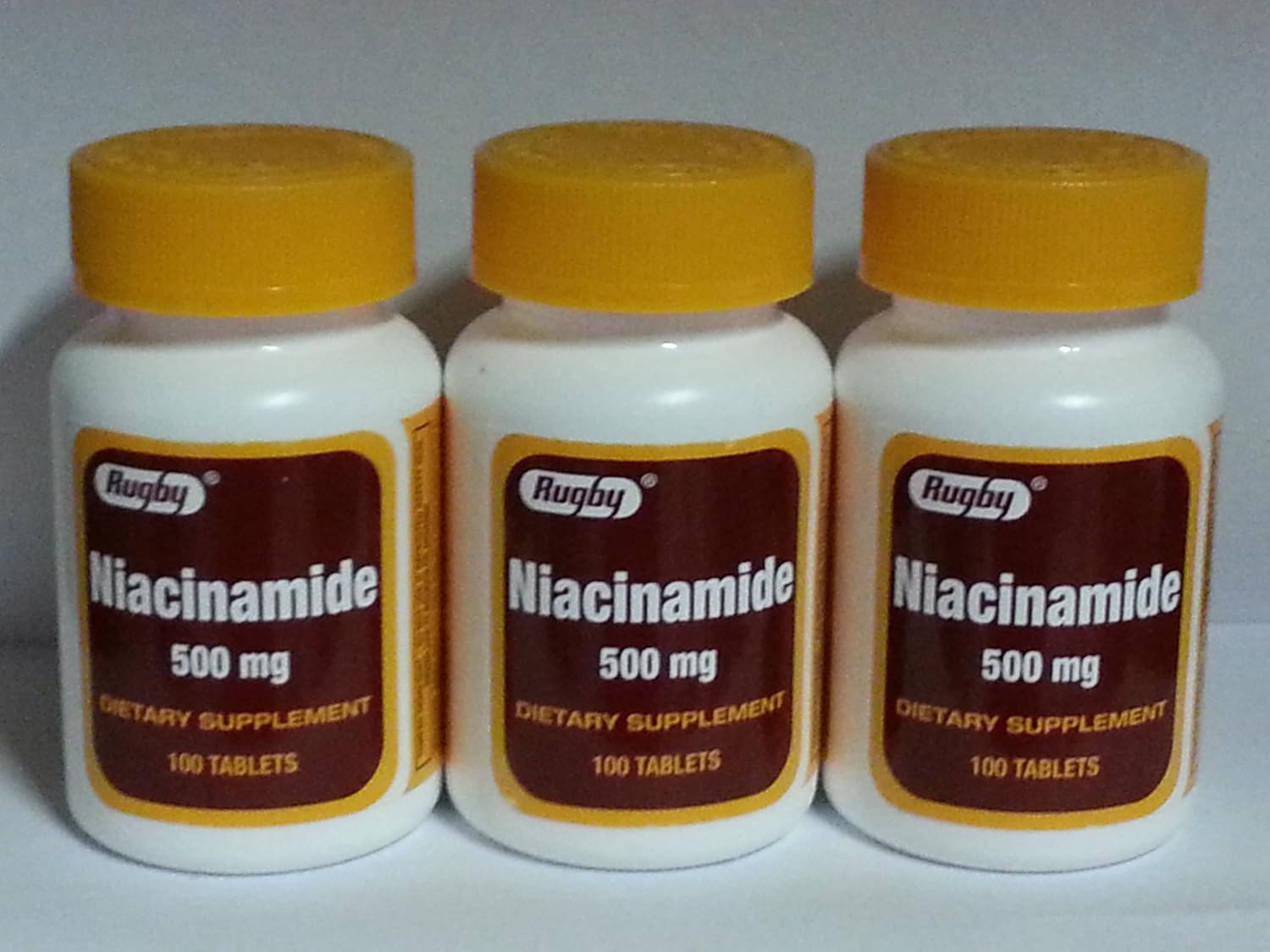 Rugby Niacinamide 500mg Tablets 100ct - 3 Pack