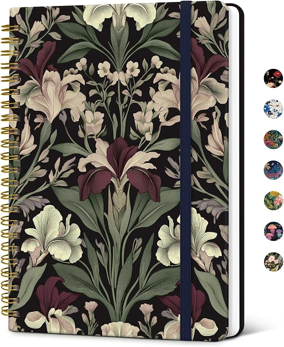 Taja Spiral Lined Journal for Women, Pretty Hardcover Journal Notebook, A5