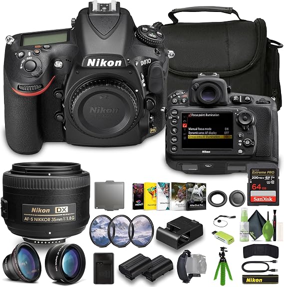 Nikon D810 FX-Format DSLR Camera with 35mm Lens Bundle