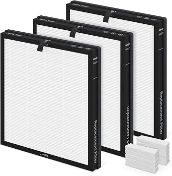 3 Pack AP2301 Replacement Filter Compatible with AIRTOK AP2301 and Honeyuan ZY3866G Purifiers, 3-in-1 True HEPA Filter with 10-Pieces Aroma Pad