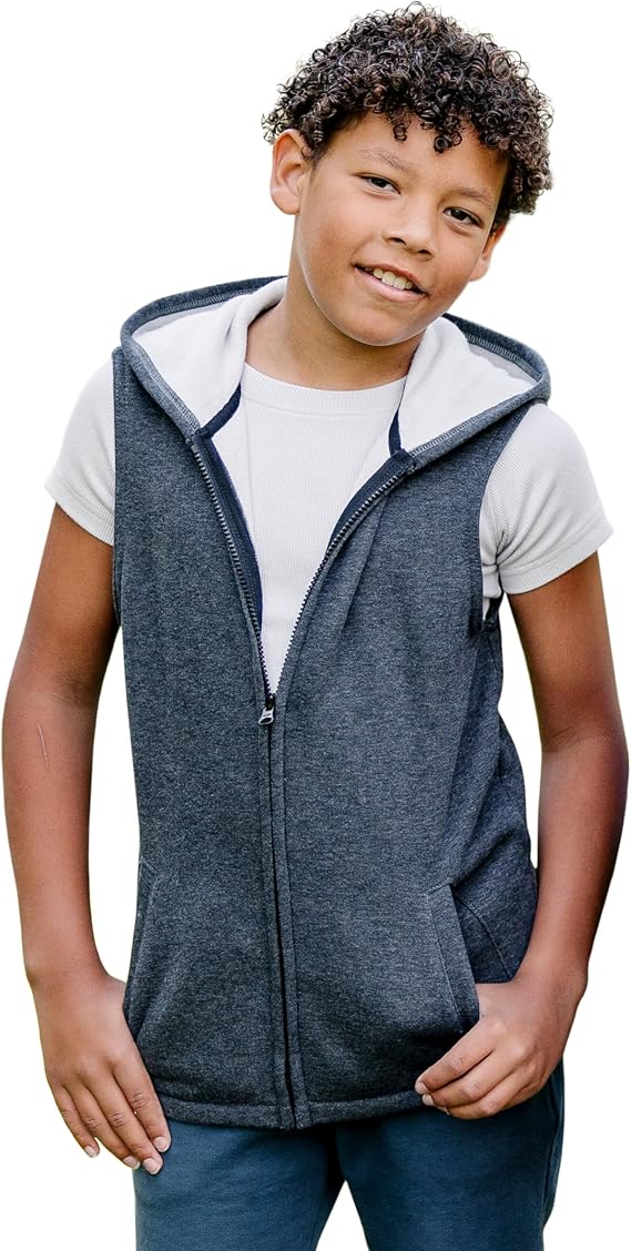 Fun and Function - Weighted Fleece Hoodie Vest - Kids Weighted Vest for Sensory Needs - Adjustable Weighted Vest for Kids