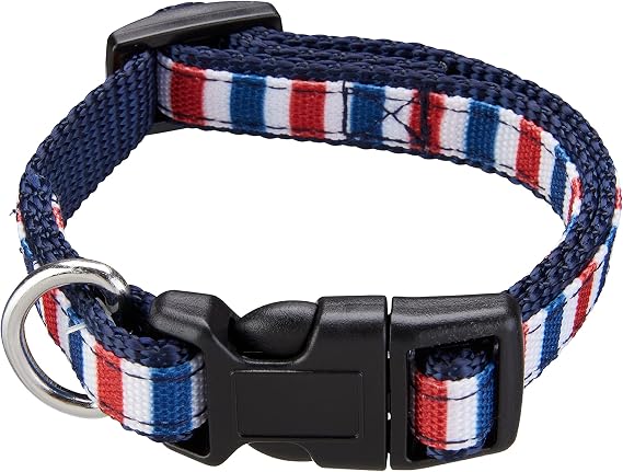 Dog Collar, Red,White & Blue, Small/Medium