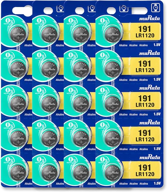 Murata LR1120 Battery AG8 391A 1.55V Alkaline Button Cell (20 Batteries)