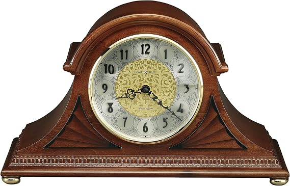 Howard Miller - Mantel Clock for Living Room, Tabletop Mantle Clock with Volume Control, Dual-Chime Movement, Windsor Cherry Finish, Arabic Numerals, and Decorative Wooden Case - Grant, 630-181