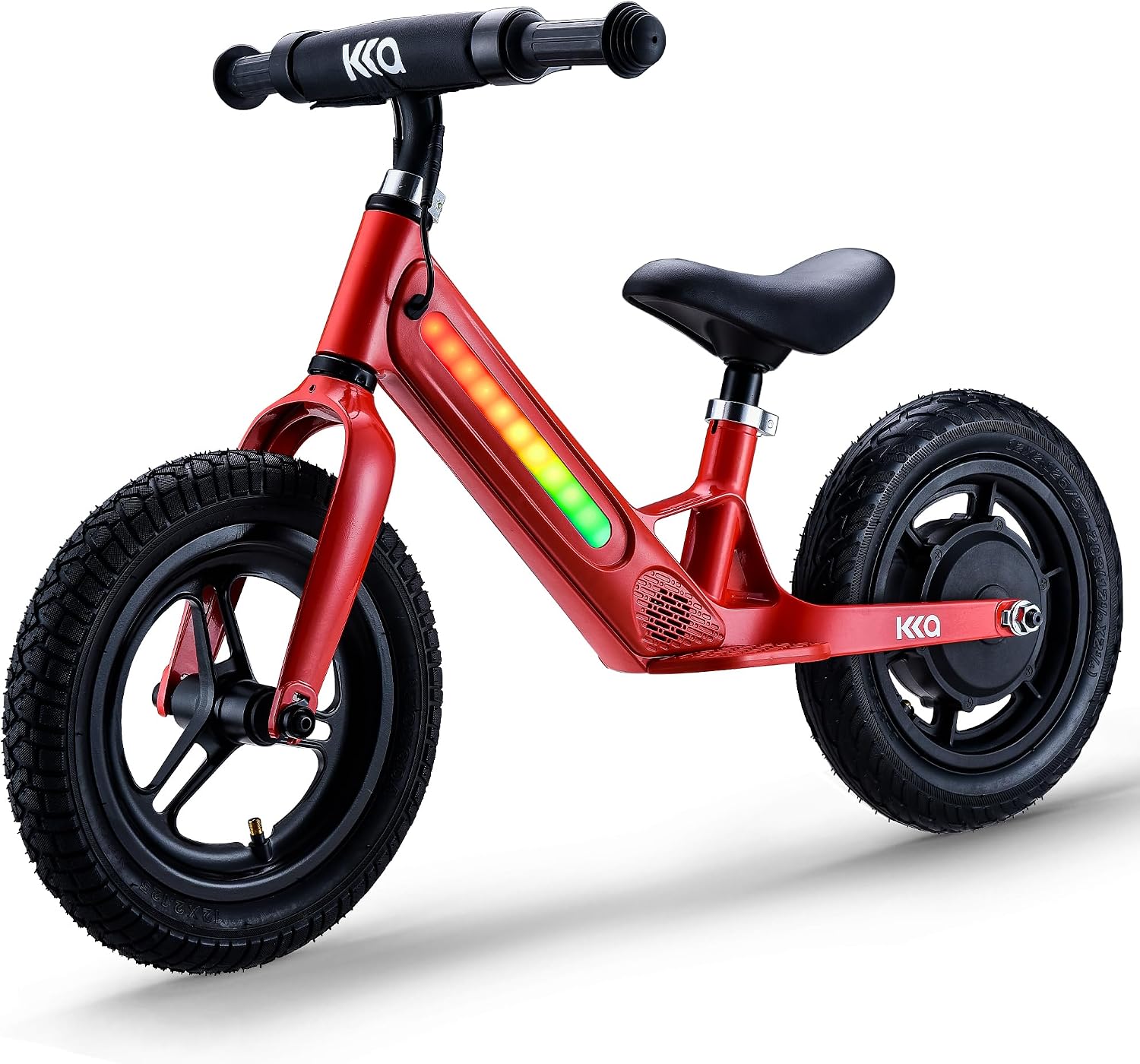Electric Balance Bike for Kids 3-6, Lightweight Mini Bike with Colorful LED Strip, 2 Speed Safety Modes Top Speed 9MPH, 180W Motor Electric Bike with Magnesium Alloy Frame, Adjustable Seat