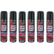 E Trade 6 x 300ml Spray Paint Cans Set For Cars And Vans, Colour: Glossy Black