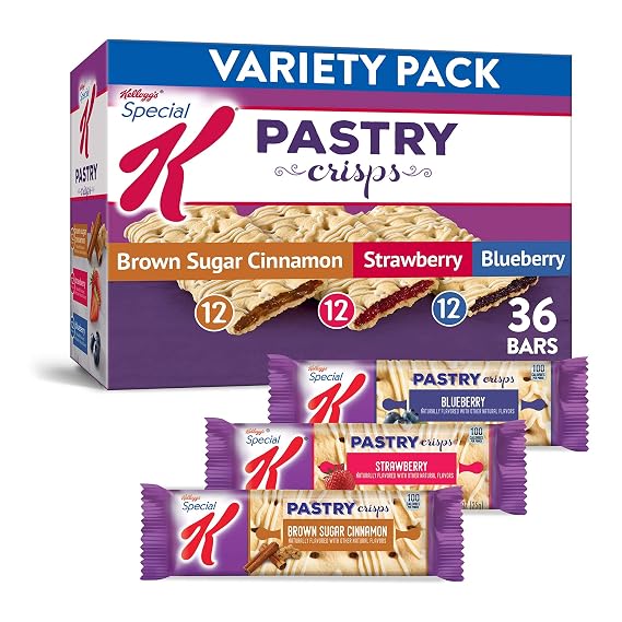 Special K Variety Pack, Brown Sugar Cinnamon/Strawberry/Blueberry Crisps, 36 ct