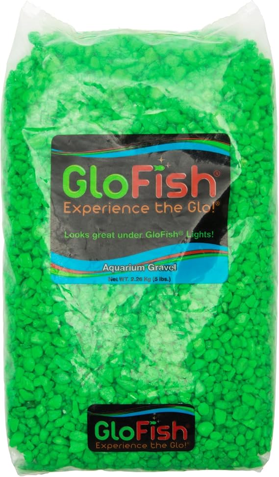GloFish Aquarium Gravel, Green Fluorescent, 5-Pound
