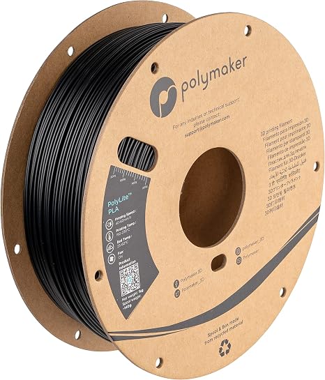 Polymaker PLA Filament 1.75mm Black 1KG Spool, Neatly Wound | Dimensional Accuracy +/- 0.03mm, Tangle-Free, Clean Layer Finish, 3D Printer Filament Fit Most FDM 3D Printers
