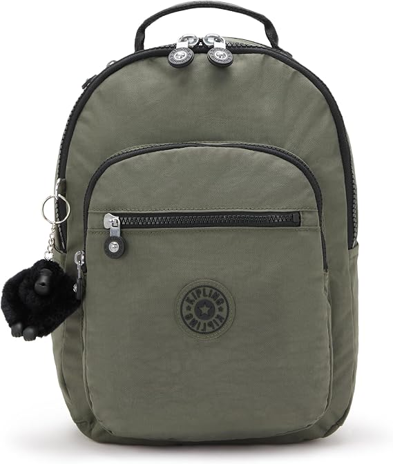 Kipling Seoul S Backpack Lightweight Laptop Tablet Travel Daypack, GREEN MOSS