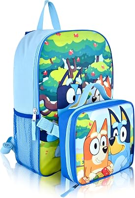 Bluey Backpack With Lunch Box for Kids | Insulated Lunch Bag Lunch Box for Boys, Girls, Toddlers | Backpack for School and Reusable Lunchbox