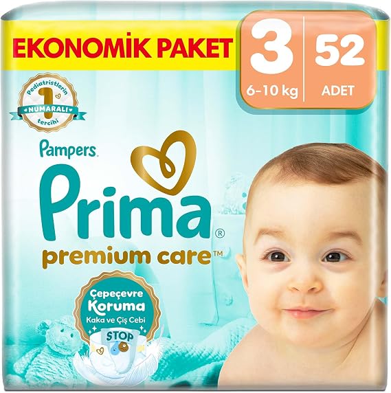 Prima Bebek Bezi Premium Care 3 Beden 52 Adet Midi Jumbo Paket