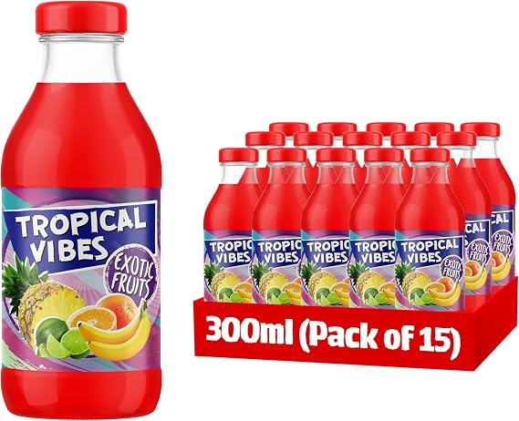 Tropical Vibes Exotic Fruits Drink |Exotic Flavors| Refreshing Summer Drink|Pack of 15.