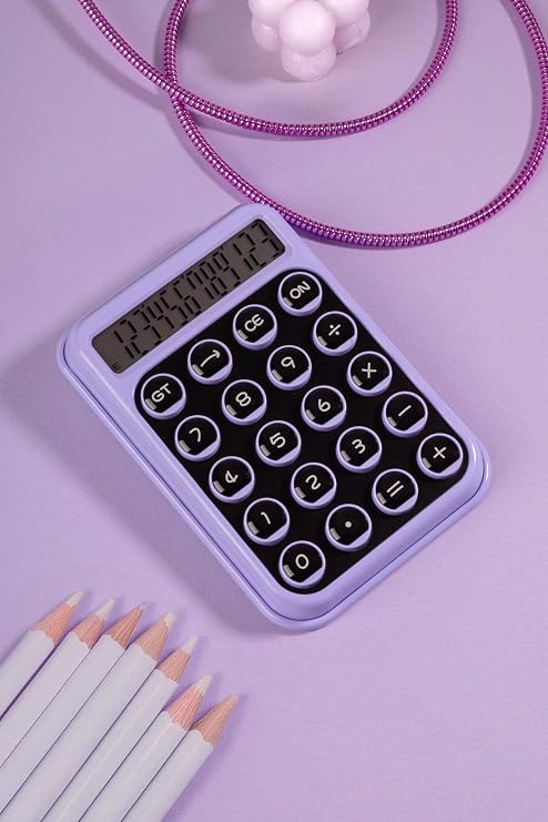 Renkli Ve Işık Enerjili Hesap Makinesi - Bl2122 (Mor)