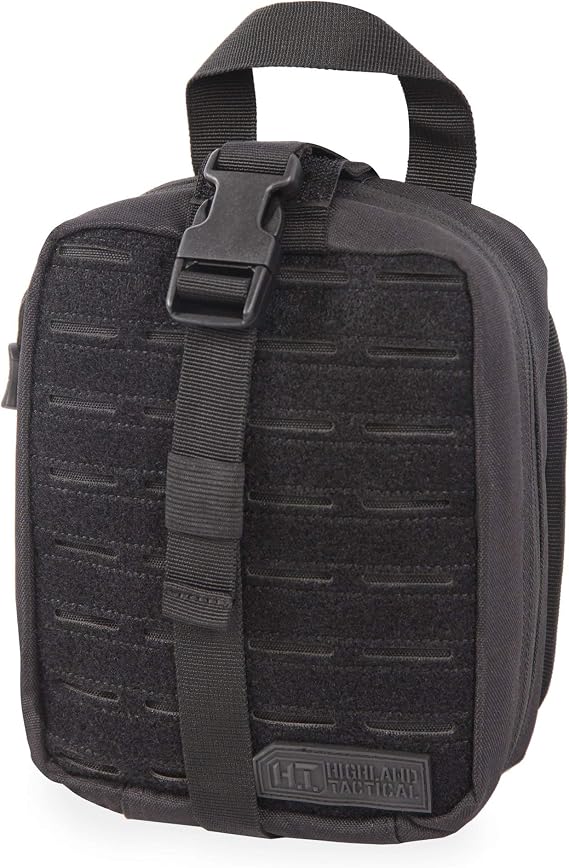 HIGHLAND TACTICAL Rip-Away EMT Medical Pouch MOLLE Compatible IFAK First Aid Med Pack, Heavy Duty Polyester Utility Bag
