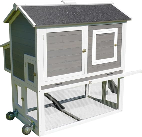 zoovilla Bunkie Chicken Coop for Up to 6 Chickens with Wheels
