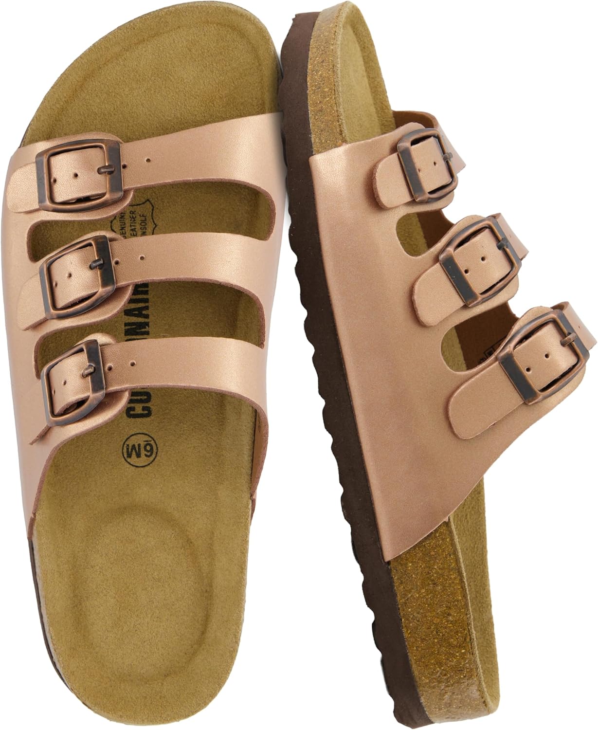 CUSHIONAIRE Womens Lela Cork footbed Sandal with Comfort