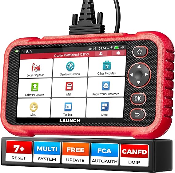 LAUNCH OBD2 Scanner CRP123I V3.0 Elite, 2026 Lifetime Free WiFi Update Scan Tool, FCA SGW, CANFD&DoIP, SAS/Throttle/Brake/BMS/DPF/Oil/ABS Service Multi Systems Car Scanner, Battery Test, Auto VIN | FCA SGW, CANFD&DoIP, Oil/SAS/Throttle/Brake/BMS/DPF/ABS Service Multi Systems Scan Tool, Battery Test, Auto VIN,Live Data