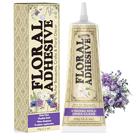 Floral Adhesive, Clear Waterproof Flexible Bond for Fresh Flowers, 2.1 oz