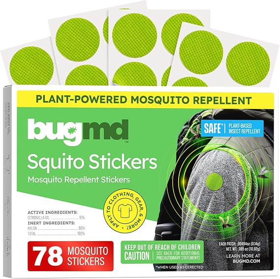 BugMD Squito Stickers - Mosquito Repellent Patches for Adults