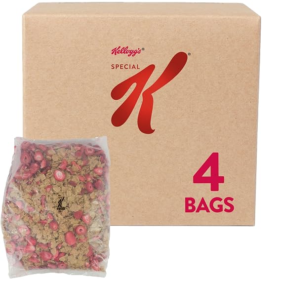 Special K Cold Breakfast Cereal, Made with Folic Acid, B Vitamins and Iron, Family Size, Original, 44 Oz bags, 4 Count (Pack of 1)