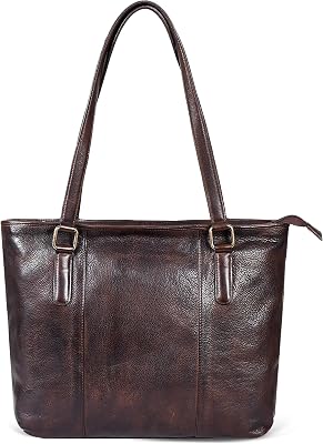 Leather Purse For Women - Real Leather Tote For Women - Ladies Shoulder Handbag For Work, Travel, Casual Use
