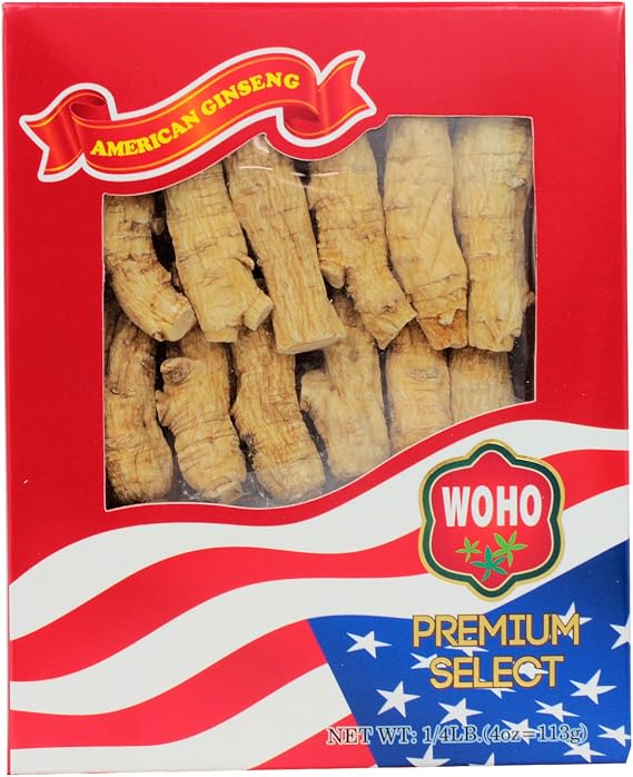 WOHO American Ginseng Root Half Short Large (#131.4) 4 oz Box