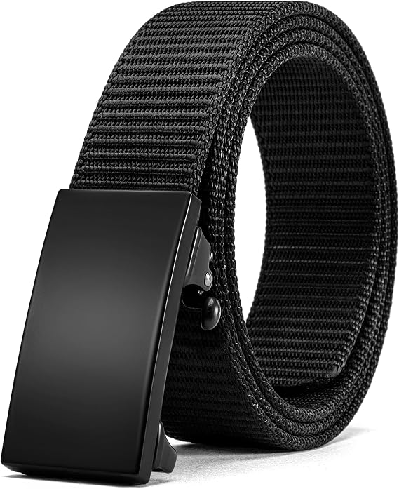 CHAOREN Nylon Ratchet Belts for Men - Adjustable Web Belt - Automatic Slide Buckle for Casual Golf Work