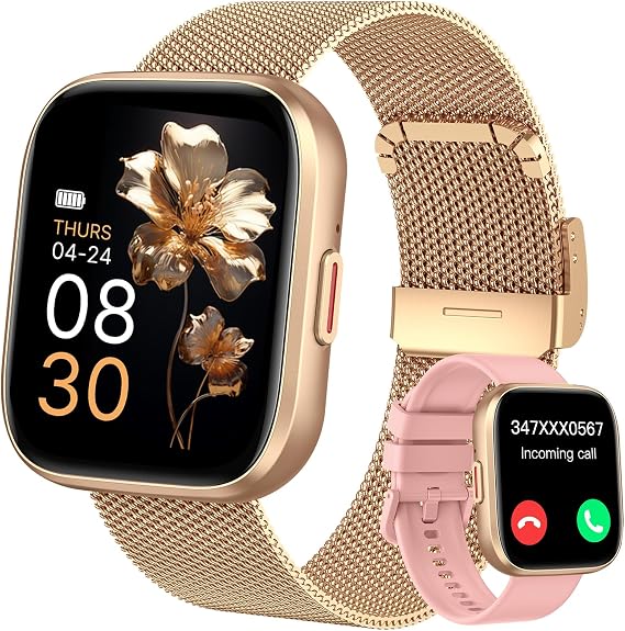Smart Watches for Women, 1.91" HD Fitness Tracker (Answer/Make Calls), IP68 Waterproof, 120+ Sport Modes with Heart Rate and Sleep Monitor, Fitness Watch for iPhone/Android
