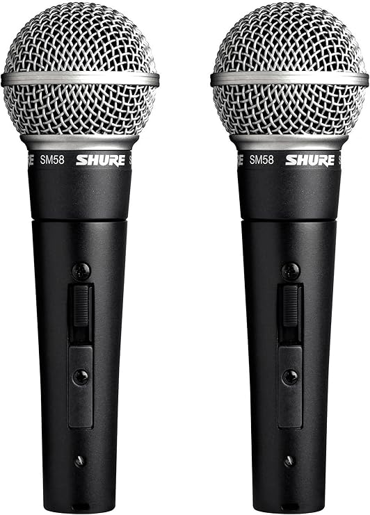 Shure SM58S Professional Vocal Microphone w/On/Off Switch (2 Pack), XLR