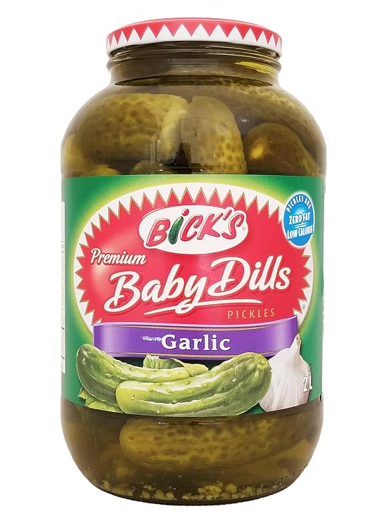 Bick's Jar Of Premium Garlic Baby Dills Pickles, 2L/70.5 fl oz