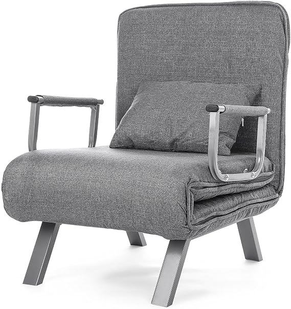 Folding Sofa Bed 3-in-1 Chair Convertible Adjustable Folding Sleeper Sofas Beds with Back Upholstered Seat Single Flip Chair Leisure Floor Couch for Small Space Apartments