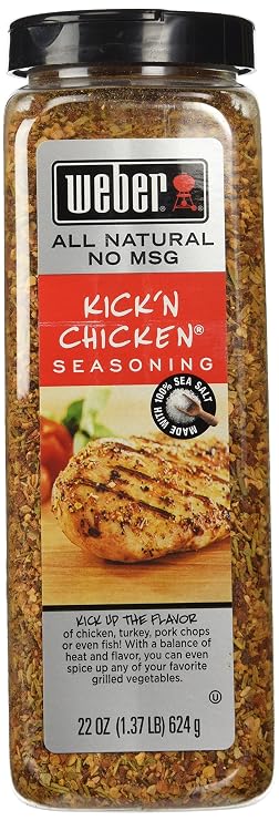 Weber Kick'n Chicken Seasoning 22 Oz. Made with Sea Salt - No MSG - Gluten Free - Perfect for Grilling