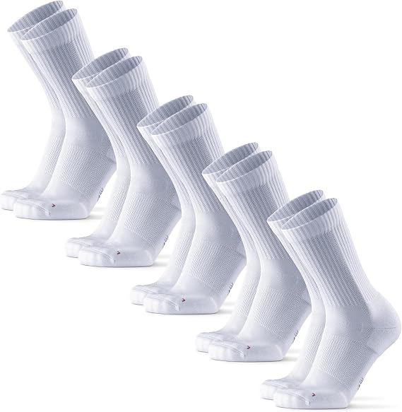 DANISH ENDURANCE Cushioned Running Socks for Long Distances, Anti-Blister Crew Socks, Sweat Wicking, for Men & Women, Unisex, 3 or 5 Pack